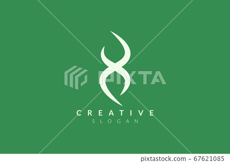 The design of the letter X resembles the structure 67621085