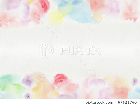 Blurred watercolor paint frame (warm color) 67621760