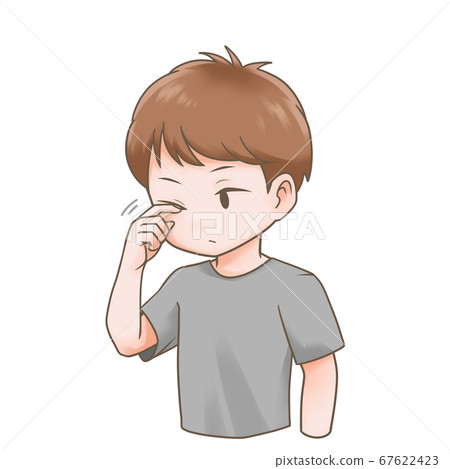 Illustration of a man scratching his eyes Illustration of a man scratching his eyes 67622423