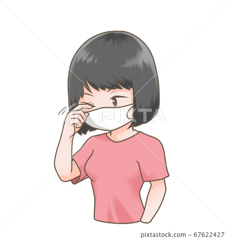 一個女人撓她的眼睛的插圖 67622427