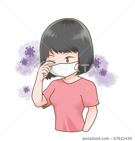 Illustration of a woman scratching her eyes 67622430