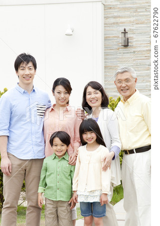 A smiling three-generation family A smiling three-generation family 67622790