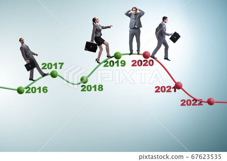 Businessman in market crash concept 67623535