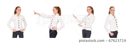 Red hair girl isolated on white Red hair girl isolated on white 67623719