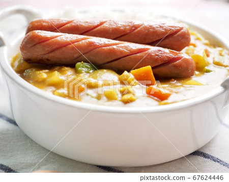 Asian Food Sausage Curry Rice Asian Food Sausage Curry Rice 67624446