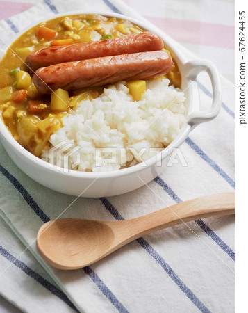 Asian Food Sausage Curry Rice Asian Food Sausage Curry Rice 67624455