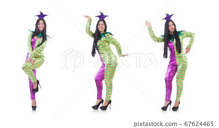 Funny clown isolated on white 67624465