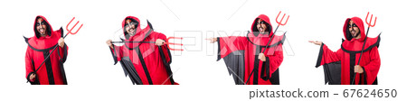 Man devil in red costume 67624650