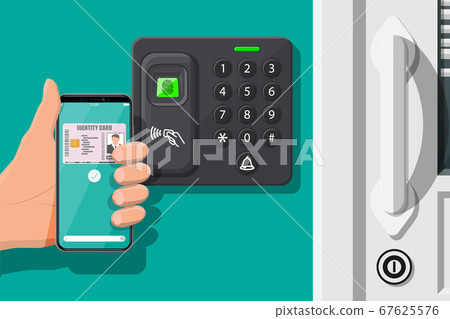 Password and fingerprint security device with hand 67625576