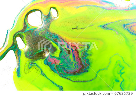 Neon green abstract pattern. Liquid marble texture imitation. Neon green abstract pattern. Liquid marble texture imitation. 67625729
