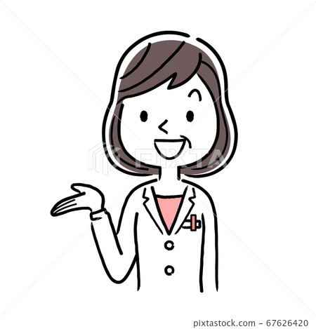 Vector material: smiling middle-aged female doctor 67626420