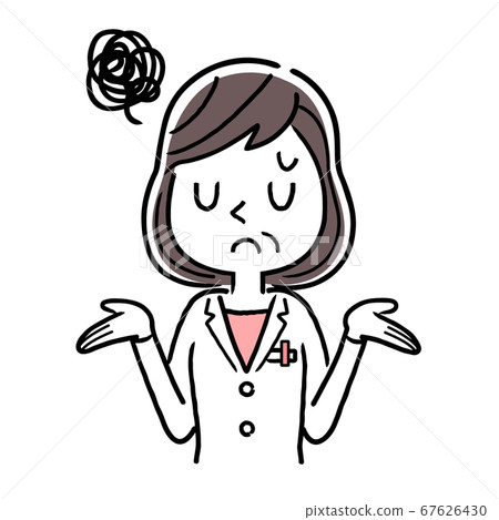 矢量材料：陷入困境，沮喪的中年女醫生 67626430