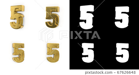 Set of golden number five years celebration Set of golden number five years celebration 67626648