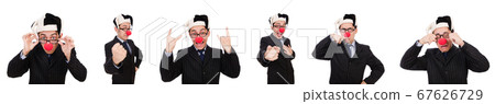 Clown businessman isolated on white Clown businessman isolated on white 67626729