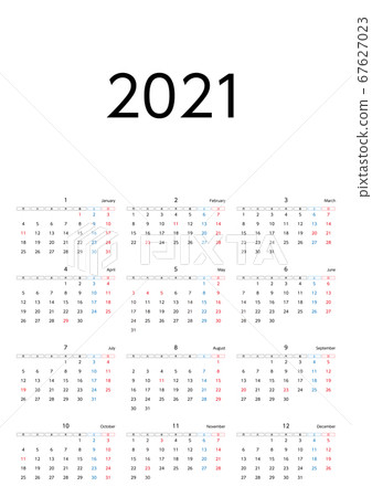 2021年星期一的日曆 67627023