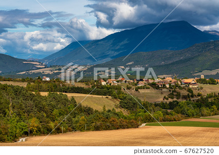 Trieves valley with the Vercors mountain range Trieves valley with the Vercors mountain range 67627520