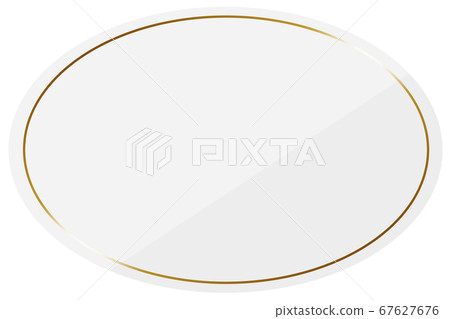 橢圓形框架白色和金色 67627676
