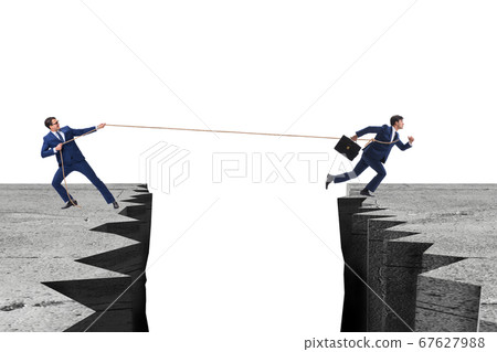 Boss holding his employee in retention concept 67627988