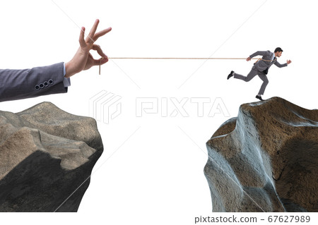 Boss holding his employee in retention concept 67627989