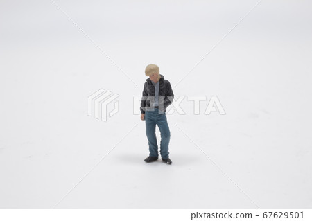 figure Man As Gangster, with the sport car 67629501