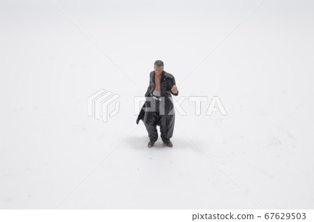 figure Man As Gangster, with the sport car 67629503