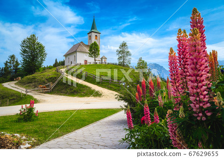 Traditional Sveti Duh church on hill, Kamnik - Savinja Alps, Slovenia Traditional Sveti Duh church on hill, Kamnik - Savinja Alps, Slovenia 67629655