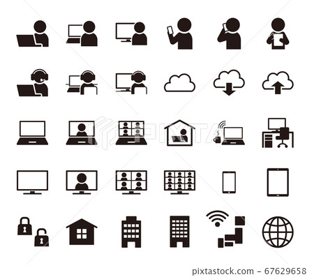 遠程辦公簡單圖標集/單色 遠程辦公簡單圖標集/單色 67629658