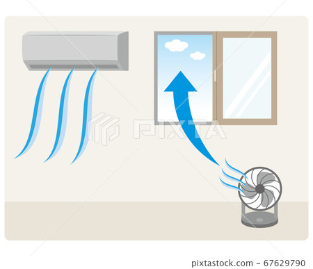 裝有空調的房間中循環器的通風 67629790