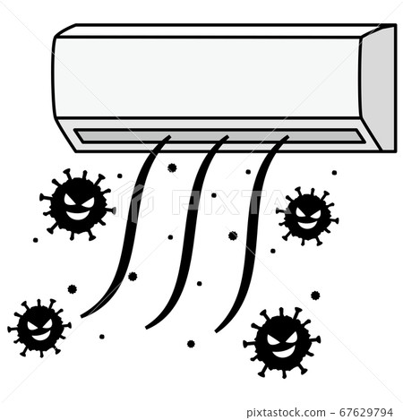 空調和冠狀病毒單色 67629794