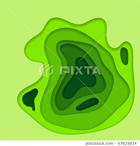 Abstract green 3d paper cut background Abstract green 3d paper cut background 67629834