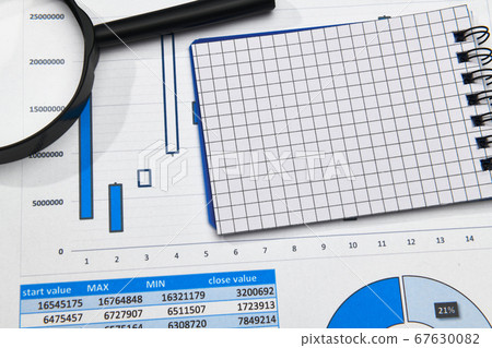 business office desk closeup - financial reports, business office desk closeup - financial reports, 67630082