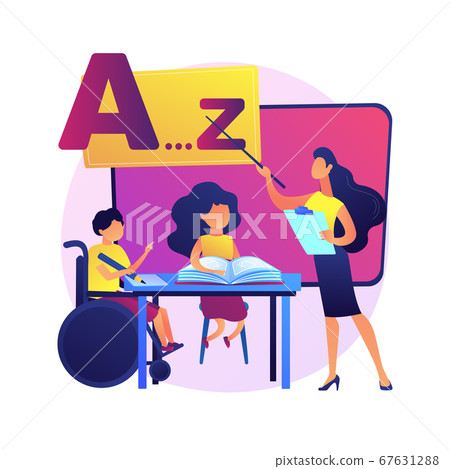 Education for disabled children vector concept metaphor Education for disabled children vector concept metaphor 67631288