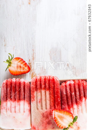 Homemade Vegan Strawberry Popsicle from Strawberry Homemade Vegan Strawberry Popsicle from Strawberry 67632843