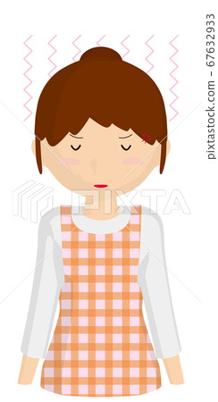 Vector illustration of a housewife with a negative expression 67632933
