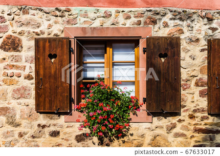 Beautiful window in traditional french house in 67633017