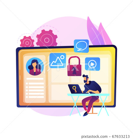Social media stalking vector concept metaphor Social media stalking vector concept metaphor 67633213