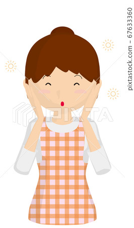 A housewife with a positive expression, a smiling face, vector illustration 67633360