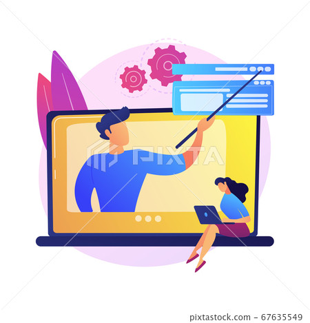 Chemistry online lessons vector concept metaphor. - Stock Illustration ...