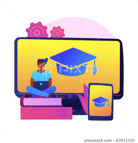 Maths online course vector concept metaphor. - Stock Illustration ...