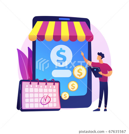 Regular money transfer vector concept metaphor. Regular money transfer vector concept metaphor. 67635567