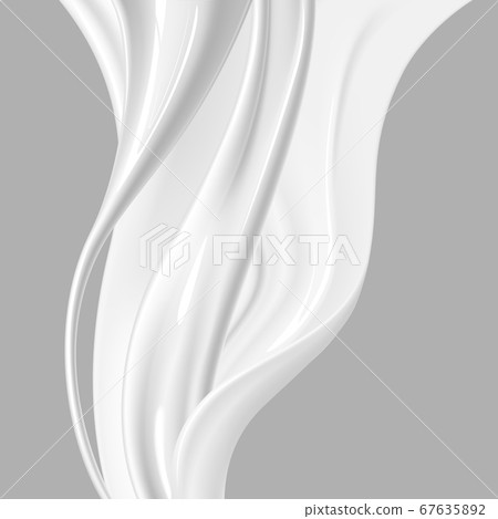 Pouring milk. Fluid flow, flow of cream, milk for 67635892