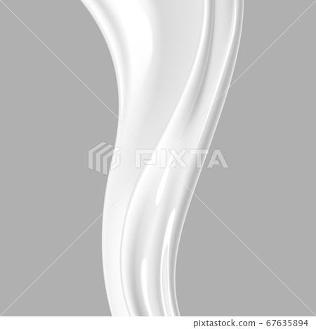 Pouring milk. Fluid flow, flow of cream, milk for 67635894