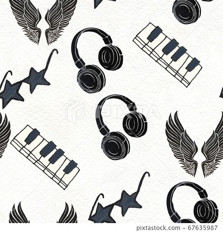 Seamless Rock background. Abstract music modern pattern. 67635987