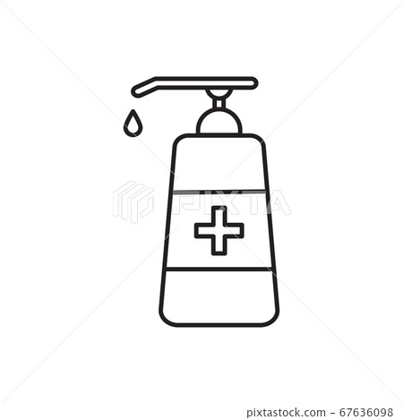 Hand Sanitizer Outline Icon Vector For Graphic Stock Illustration