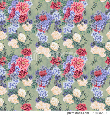 Watercolor floral seamless pattern. Hand painted flowers, greeting card template or wrapping paper Watercolor floral seamless pattern. Hand painted flowers, greeting card template or wrapping paper 67636595