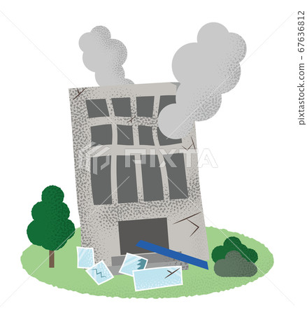 在火災中的建築物的矢量圖 67636812