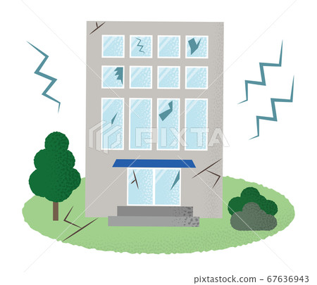 Vector illustration of building suffering from earthquake Vector illustration of building suffering from earthquake 67636943