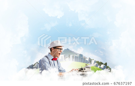 Creative inspiration of young writer. 67637197
