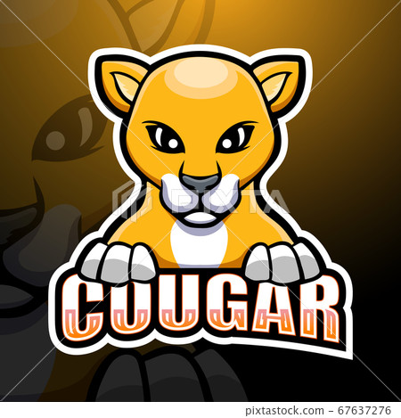 Cougar mascot esport logo design	 67637276