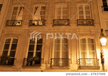 European window frames and streetlights European window frames and streetlights 67637946